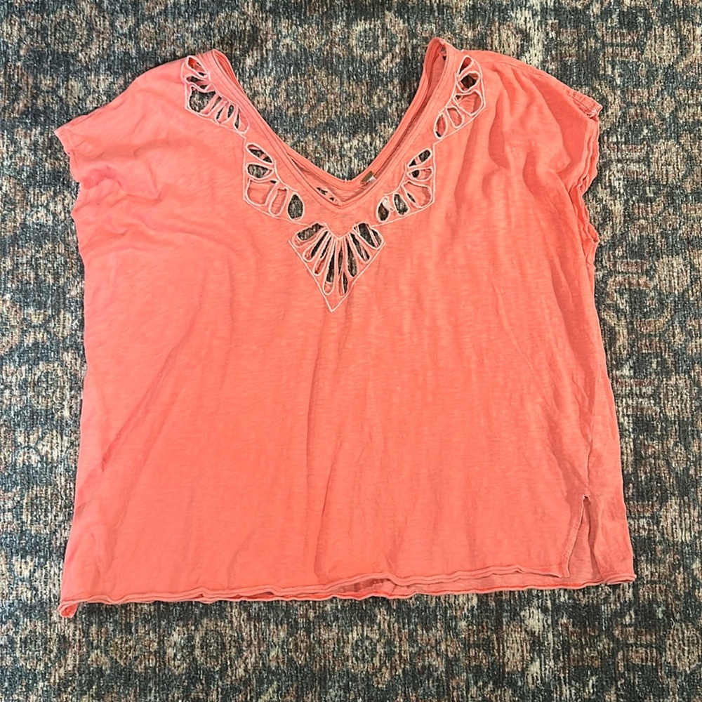 Like new coral Free People top